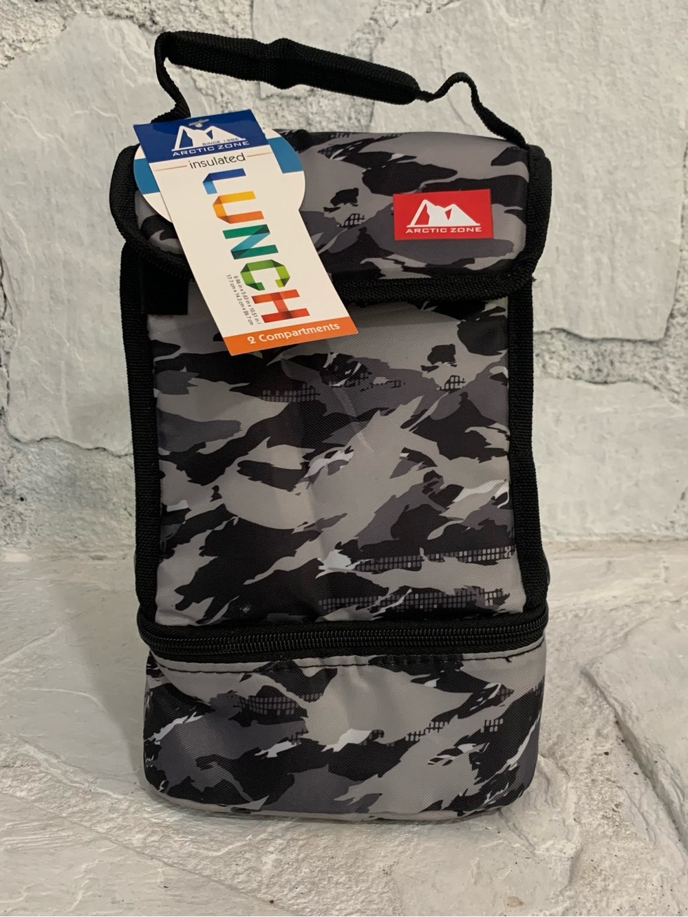 Arctic Zone Gray Camo Kids Insulated Lunch Bag